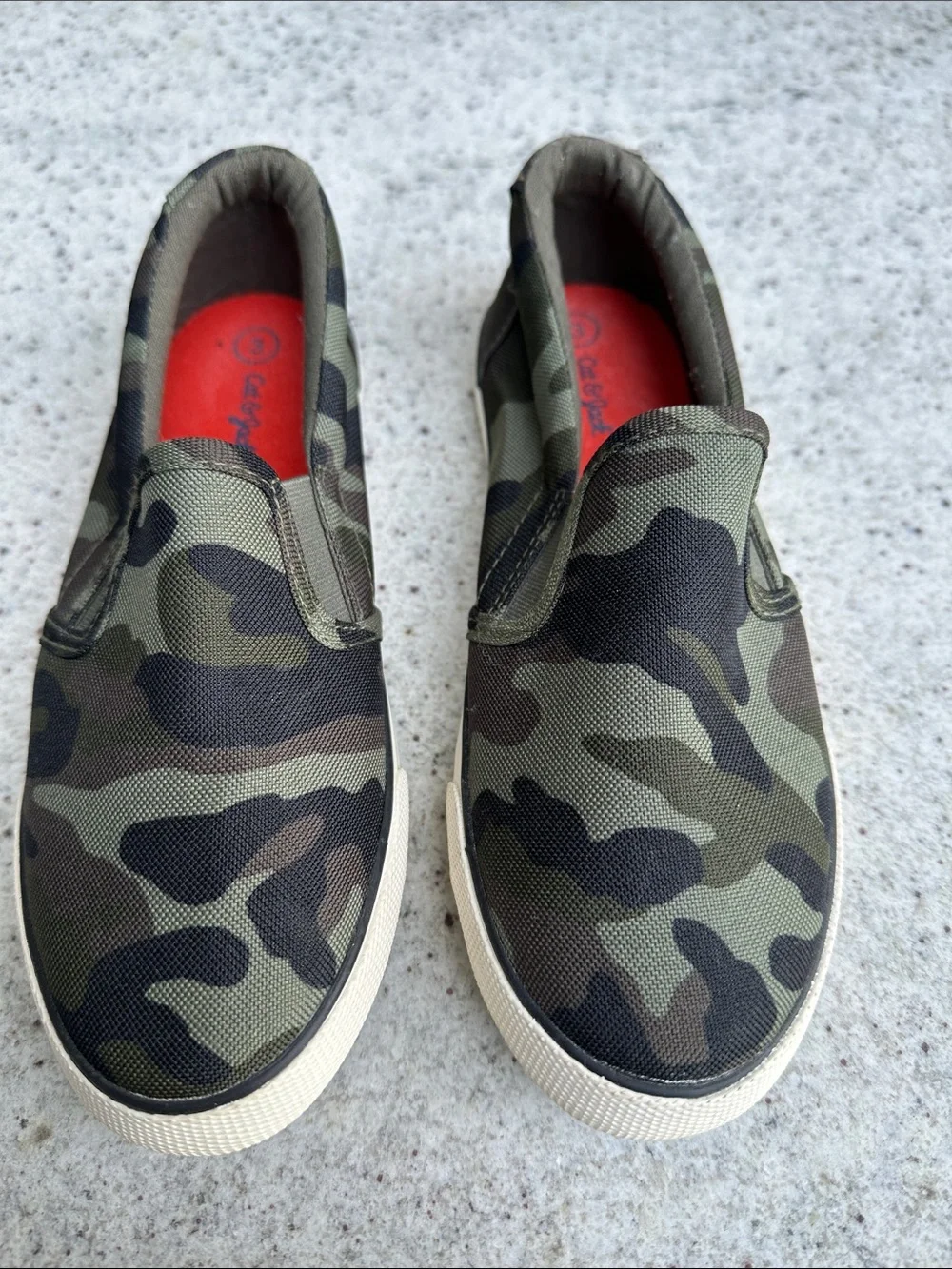 Cat & Jack Kids Slip-On Camo Sneakers - Green and Black